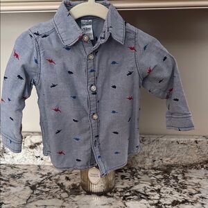 Carter's Blue Dinosaur Print Kids Shirt